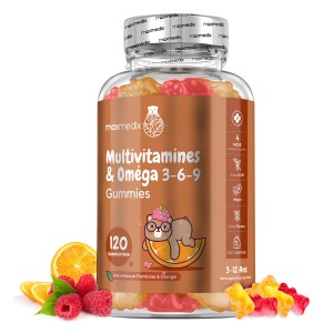 Gummies Vitamines Minéraux pour Enfants saveur framboise et orange