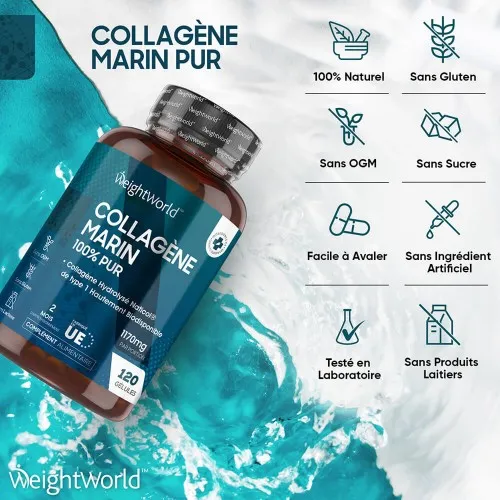 Meilleur collagène marin - Collagène poudre - Peptides de collagène