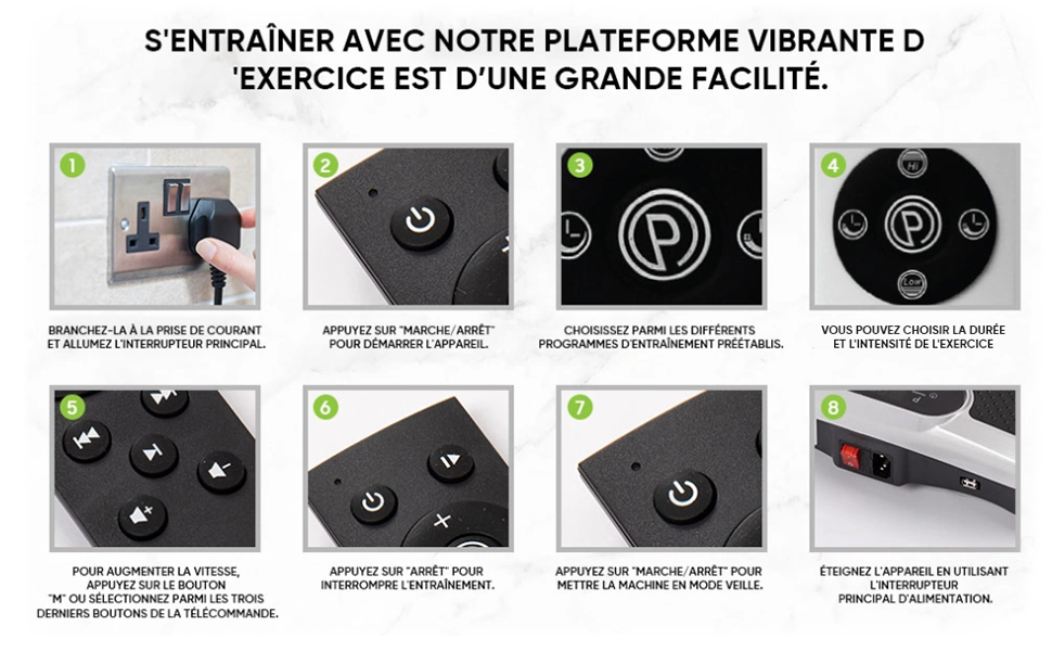 Étape d’utilisation de la plateforme vibrante de WeightWorld